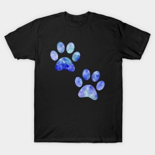 watercolor dogs paw blue watercolor puppy paw T-Shirt